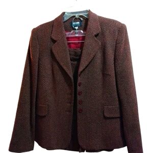 Vintage Ice Cube by Michael Wool (70%) Blend 2 Piece Blazer & Skirt Suit Size 10